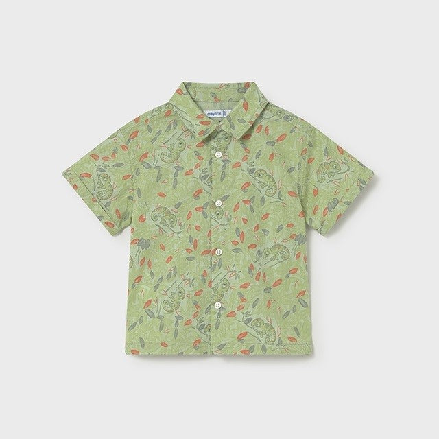 Mayoral Yazlık Erkek Bebek Kısa Kol Gömlek Yeşil