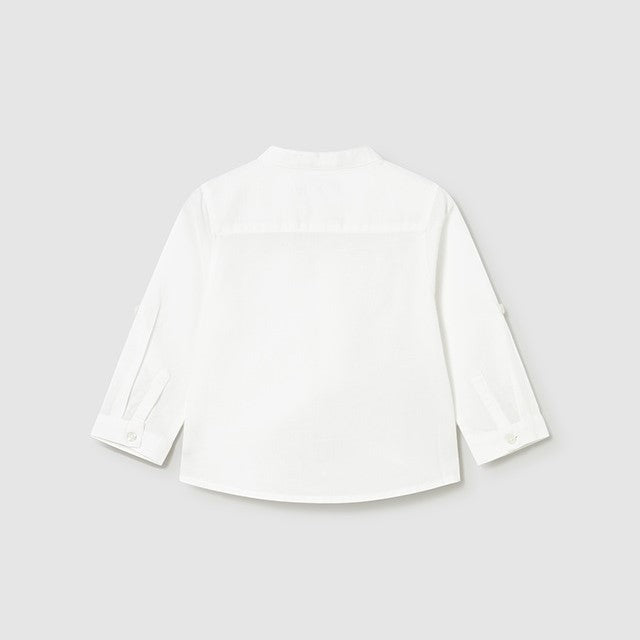 Mayoral Yazlık Erkek Bebek Uzun Kol Gömlek Beyaz