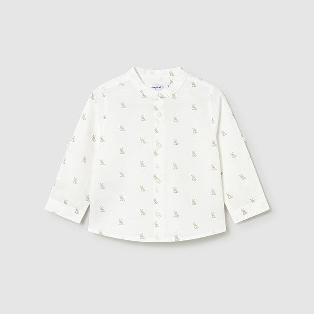 Mayoral Yazlık Erkek Bebek Uzun Kol Gömlek Ekru