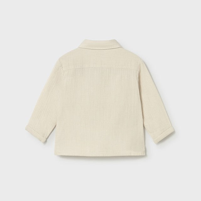 Mayoral Yazlık Erkek Bebek Uzun Kol Gömlek Bej
