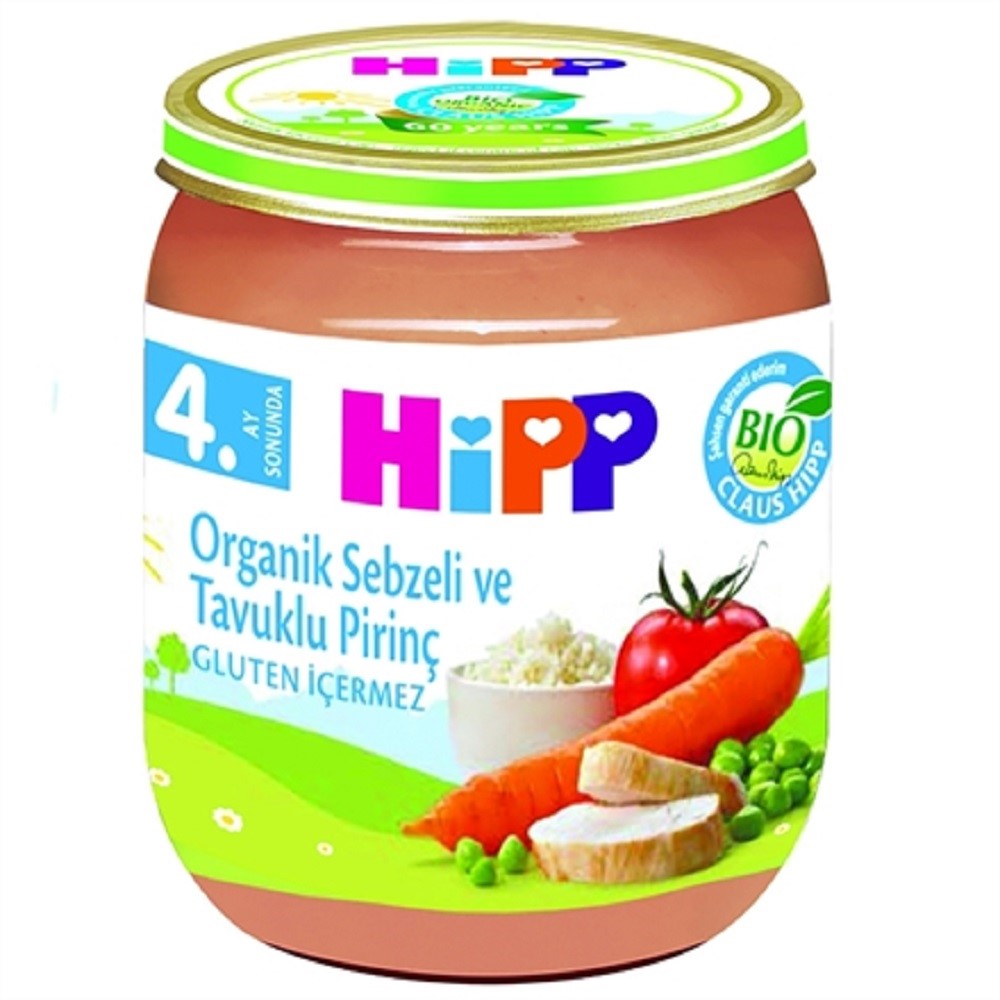 Hipp Organik Sebzeli ve Tavuklu Pirinç 125 gr STD
