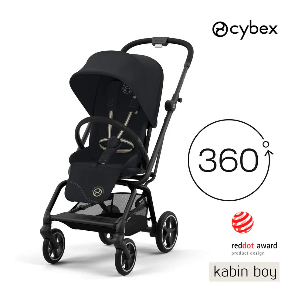 Cybex Eezy S Twist+2 Cybex Cloud T isize Plus Kabin Boy Travel Bebek Arabası Set Siyah