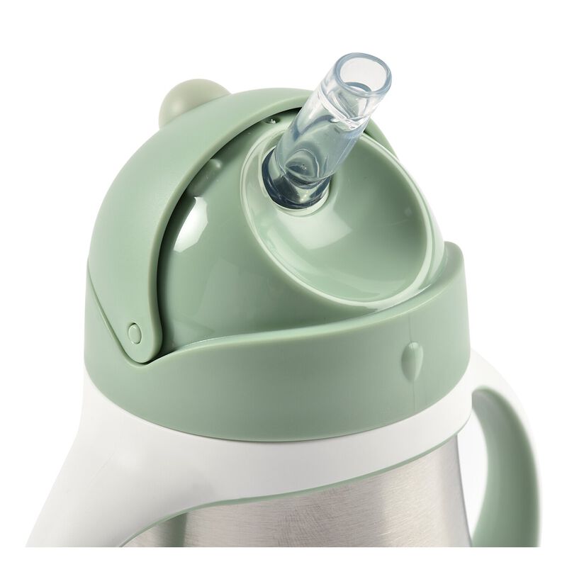 Beaba 250 Ml Çelik Pipetli Suluk Sage Green - Görsel 2