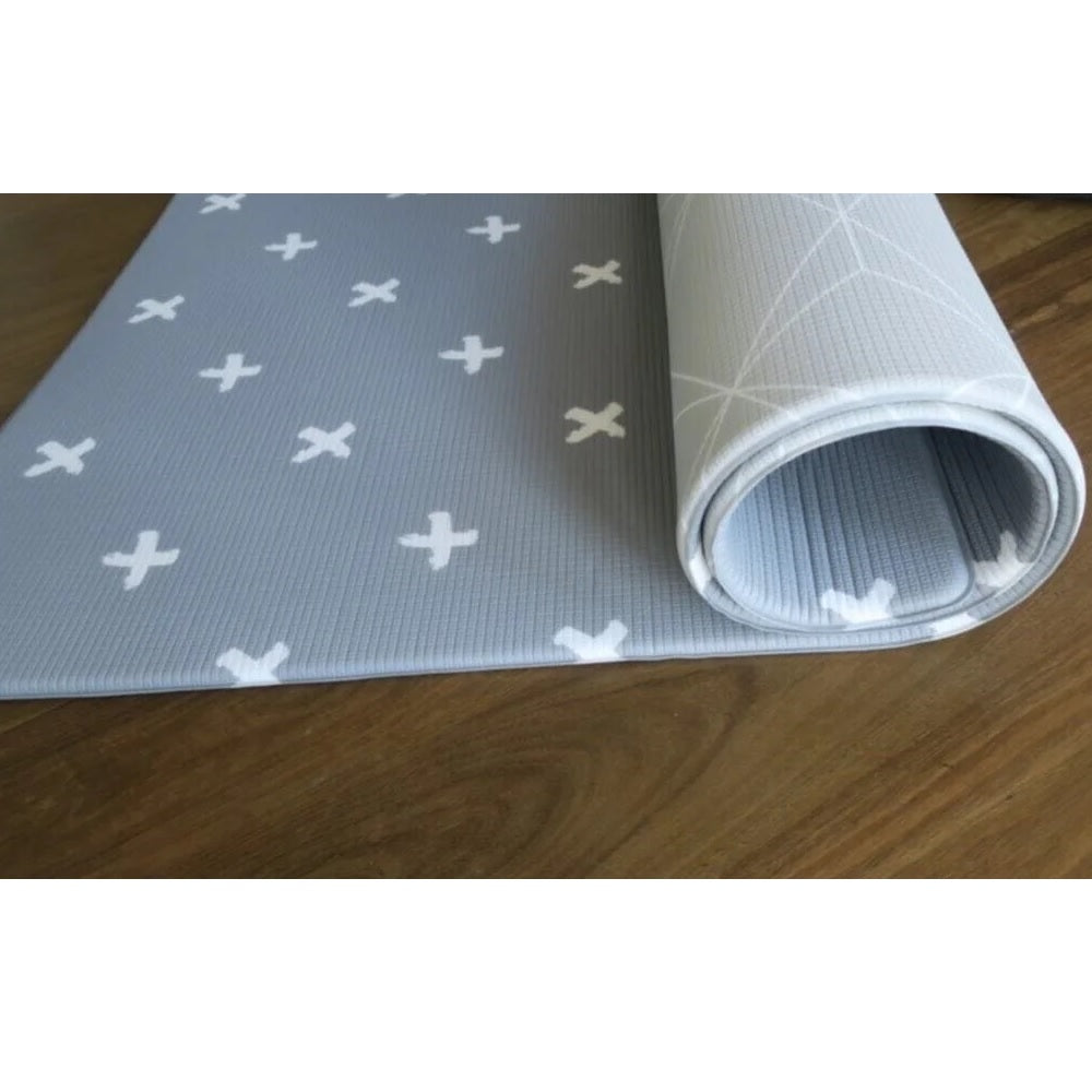 Mikro Australia Bebek Oyun Matı Grey Crosses Aile Boyu