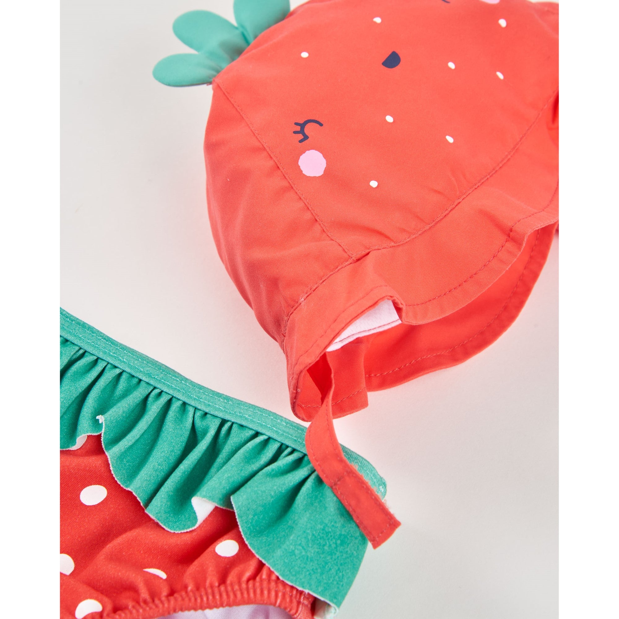 Tuc Tuc Yazlık Kız Bebek Mayo Set Kırmızı