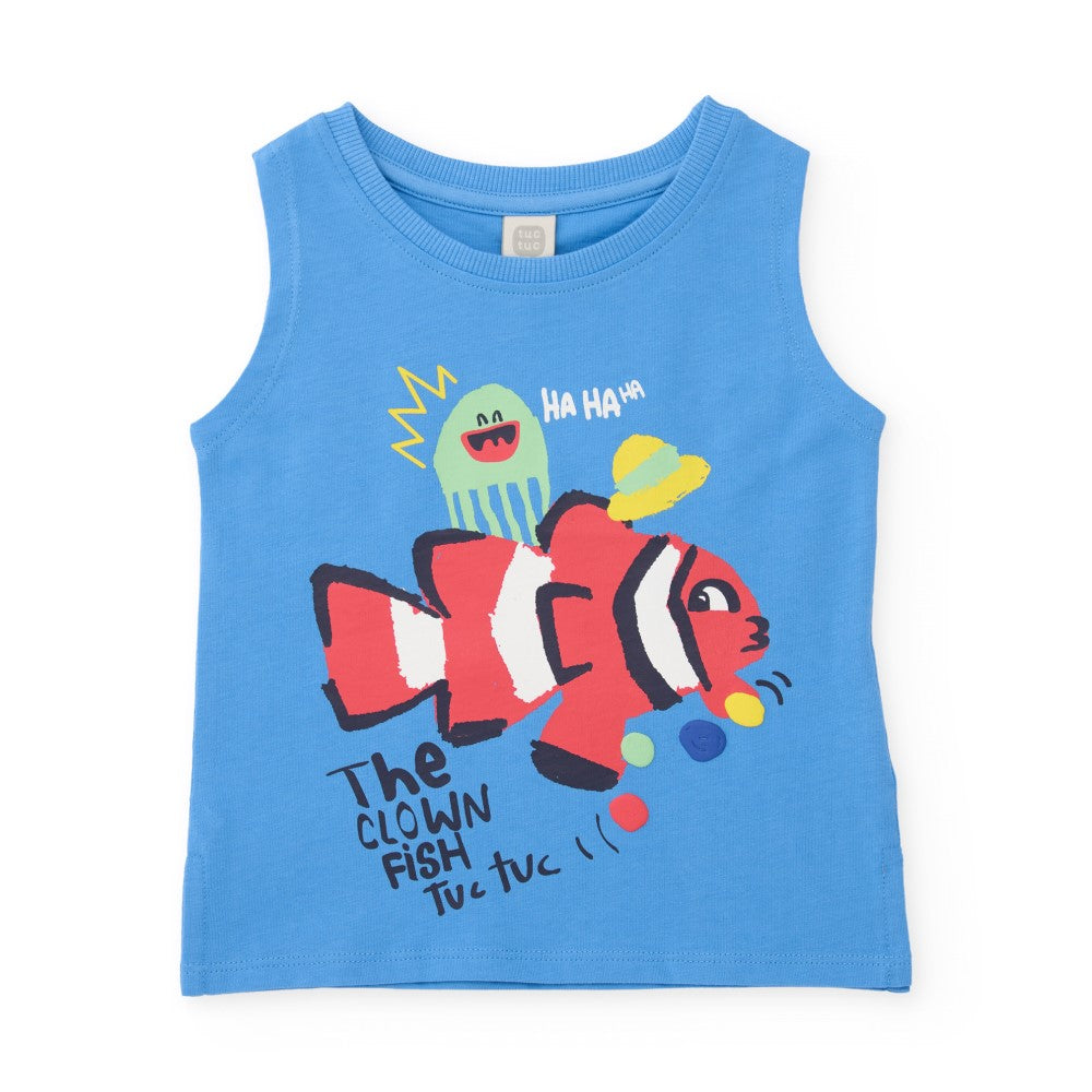 Tuc Tuc Yazlık Erkek Bebek Kolsuz T-shirt Mavi