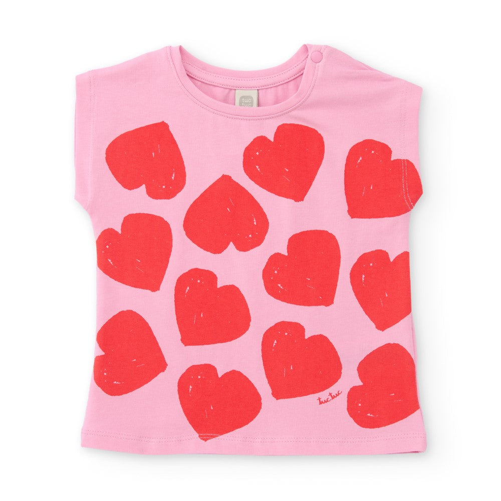 Tuc Tuc Yazlık Kız Bebek Kolsuz T-shirt Pembe