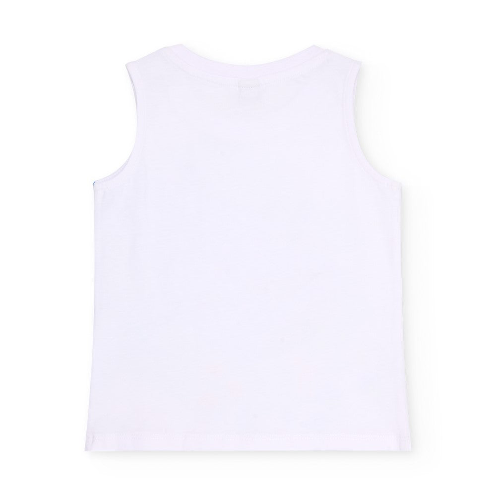 Tuc Tuc Yazlık Erkek Bebek Kolsuz T-shirt Beyaz