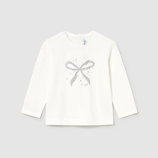 Mayoral Kışlık Kız Bebek Uzun Kol T-shirt Ekru