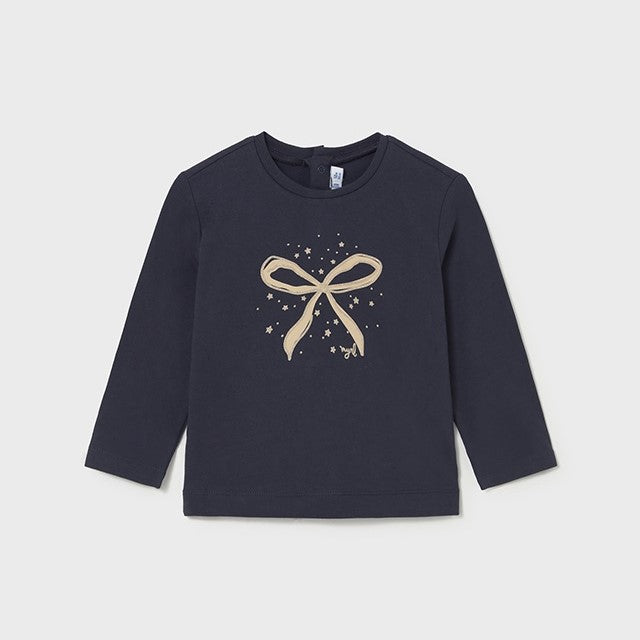Mayoral Kışlık Kız Bebek Uzun Kol T-shirt Lacivert