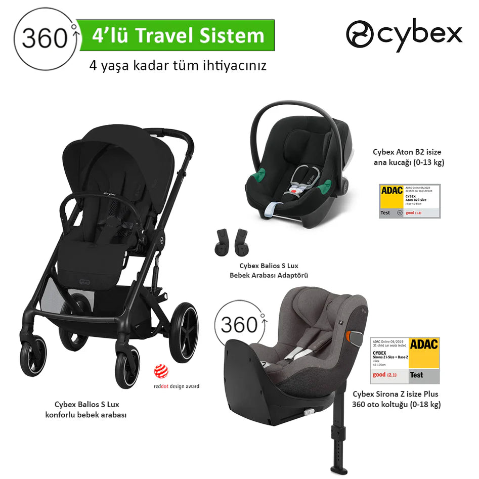 Cybex Balios S Lux Aton B2 Black Sirona Z Grey Set