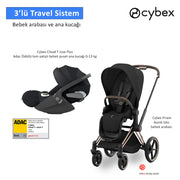 Cybex Priam Rose Gold Cloud T Plus Black Set