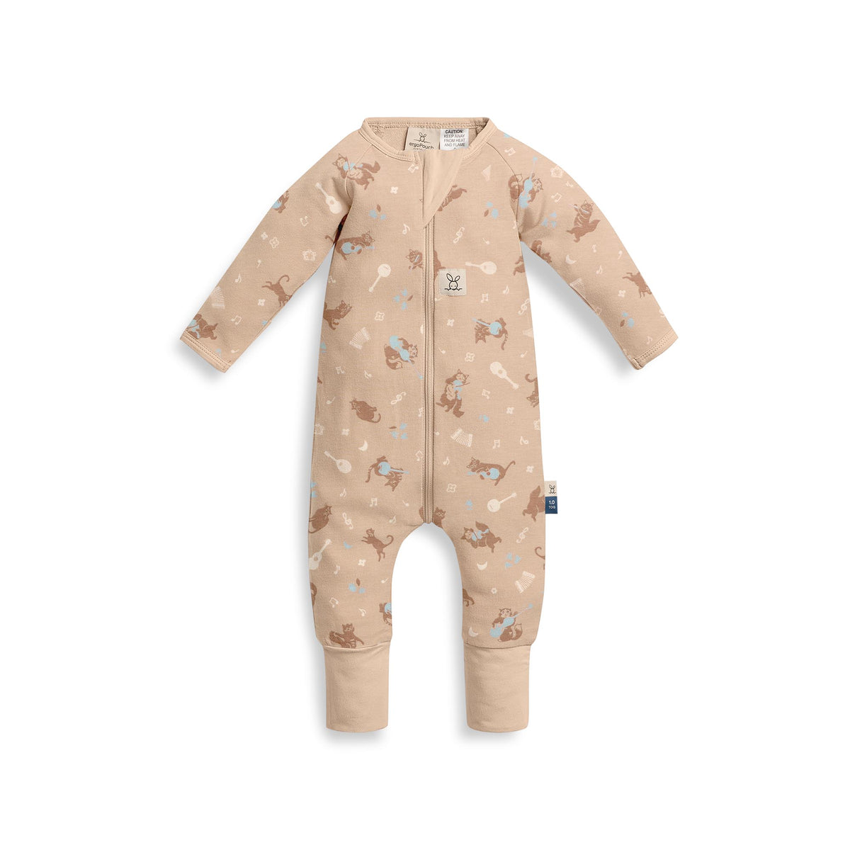 ErgoPouch Organik Pamuklu Patikli Pijama Tulum 1.0 TOG Melody Kahverengi