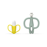 Matchstick Monkey Banana-Silikon Diş Kaşıyıcı Hediye Seti (Mint Yeşili)