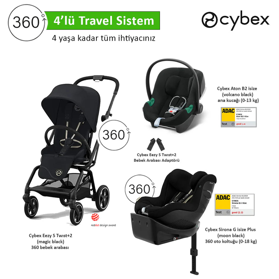 Cybex Eezy S 360 Twist2 Cybex Aton B2 isize  Cybex Sirona 360 isize 4’lü Set 2025 Ekim 3. Hafta Teslim