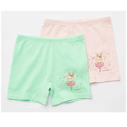 Natuline Organik Pamuklu Kız Çocuk Likralı 2 'li Boxer- Sweet Rabbıt Pembe