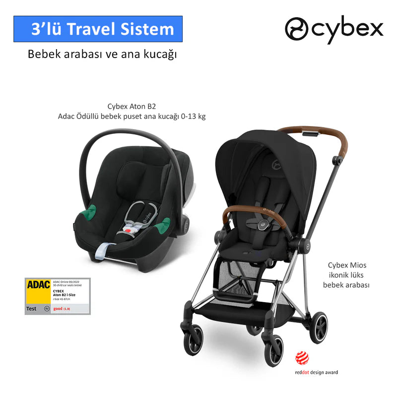 Cybex Mios Chrome Brown Aton B2 Black Set