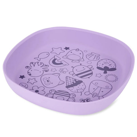 Skip Hop Besties Squad Silikon Tabak Mor - Çatal Kaşık Tabak