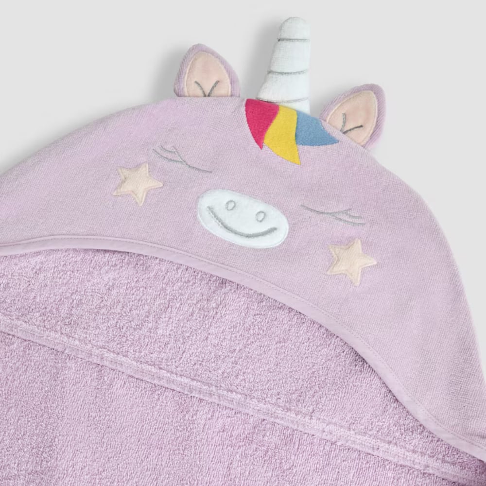 Mama Yoyo Organik Unicorn Bebek Banyo Havlusu Lila