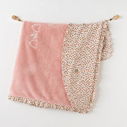 Andywawa Kız Bebek Welsoft Battaniye 85x90 cm Little Leopard Pembe