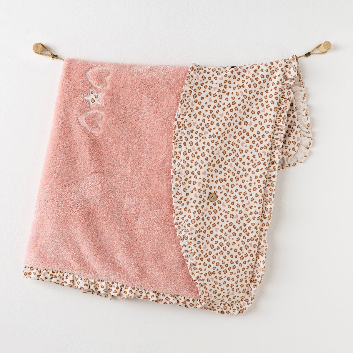 Andywawa Kız Bebek Welsoft Battaniye 85x90 cm Little Leopard Pembe