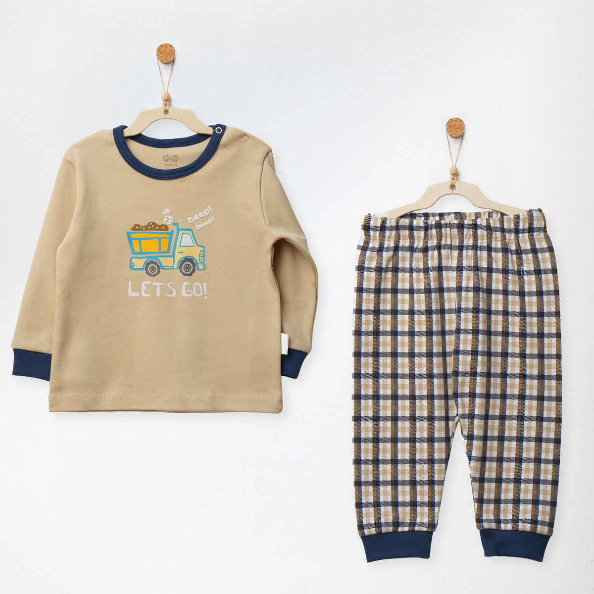 Andywawa Erkek Bebek Pijama Takımı 2'li Set - Little Dreamers Bej