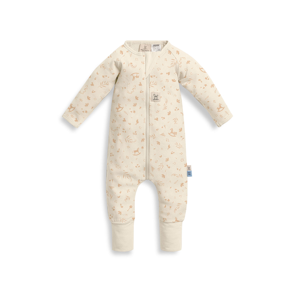 ErgoPouch Organik Pamuklu Patikli Pijama Tulum 1.0 TOG Lullaby Ekru