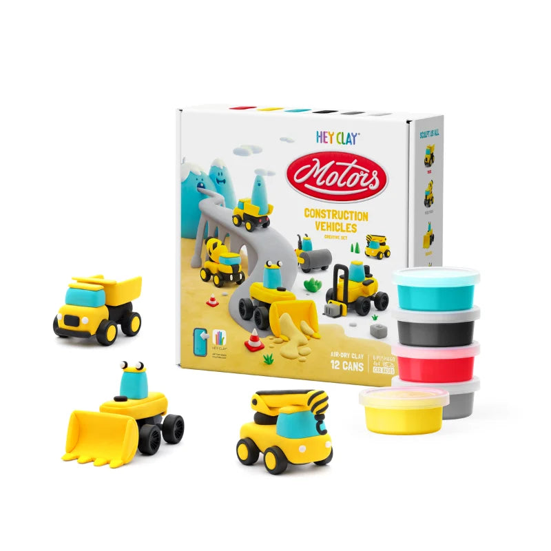 Hey Clay Yaratıcı Kil Seti - Construction Vehicles - Eğitici Oyuncak
