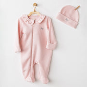 Andywawa Kışlık Kız Bebek Romper Tulum Şapka Set Pembe