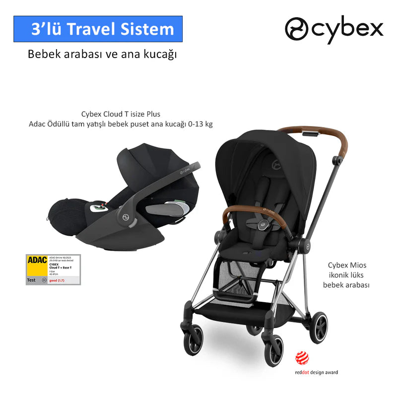 Cybex Mios Chrome Brown Cloud T Plus Black Set
