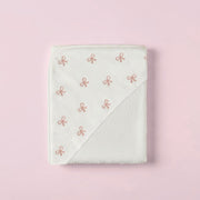 Mama Yoyo Bebek Banyo Havlusu Fiyonk Desenli 90x90 cm Ekru