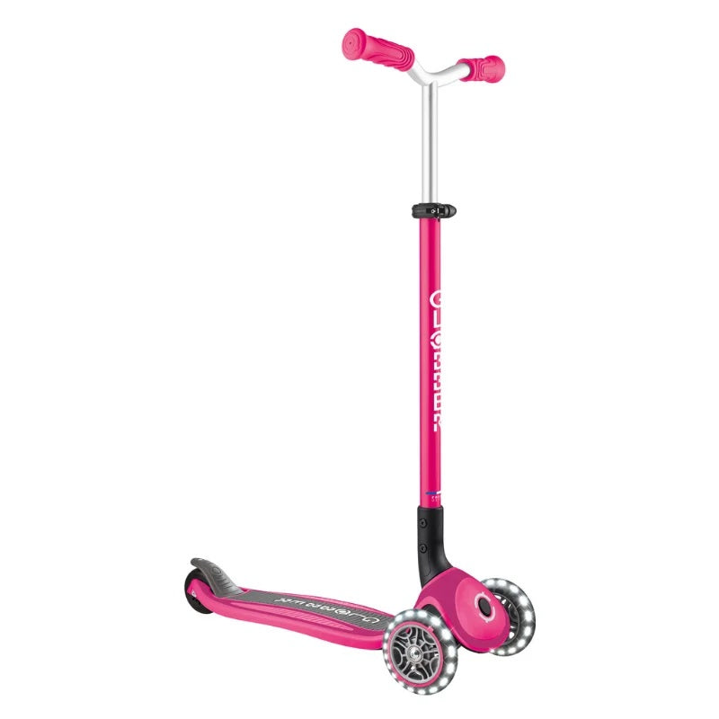 Globber Master Işıklı Katlanabilir Scooter - Fuşya 4 Yaş+