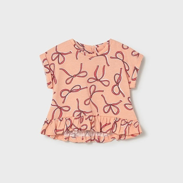 Mayoral Yazlık Kız Bebek Bluz Şort 3'lü Set Turuncu