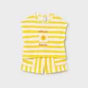 Mayoral Yazlık Kız Bebek Bluz Şort Set Sarı