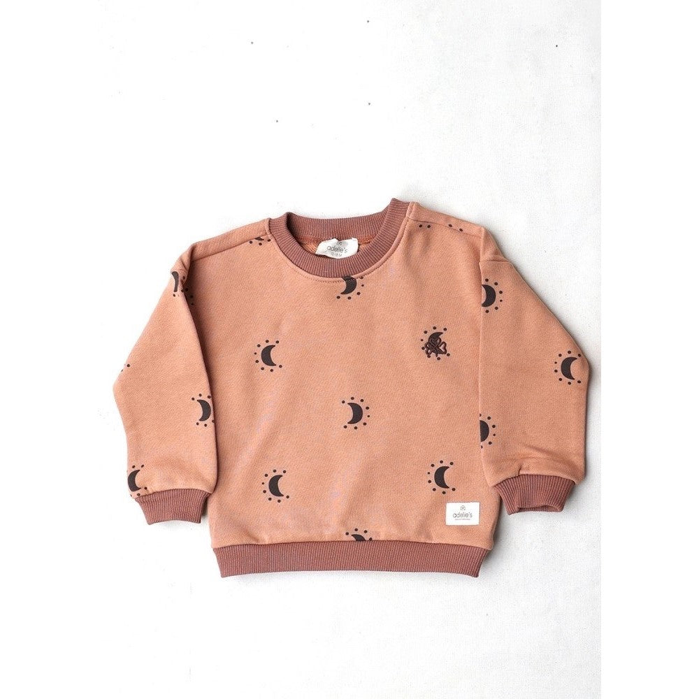 Adelie's Organik Pamuklu Sweatshirt Ay Kahverengi