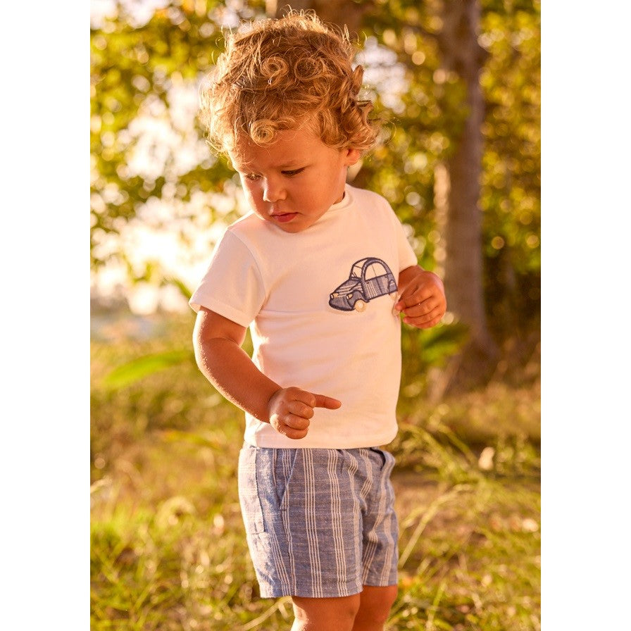 Mayoral Yazlık Erkek Bebek Kısa Kol T-shirt Bermuda 2'li Set Mavi