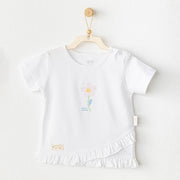 Andywawa Yazlık Kız  Bebek Kısa Kol T-shirt Beyaz