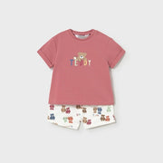 Mayoral Yazlık Erkek Bebek Kısa Kol T-shirt Şort 2'li Set Kahverengi