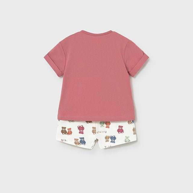 Mayoral Yazlık Erkek Bebek Kısa Kol T-shirt Şort 2'li Set Kahverengi