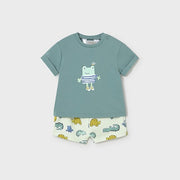 Mayoral Yazlık Erkek Bebek Kısa Kol T-shirt Şort 2'li Set Yeşil