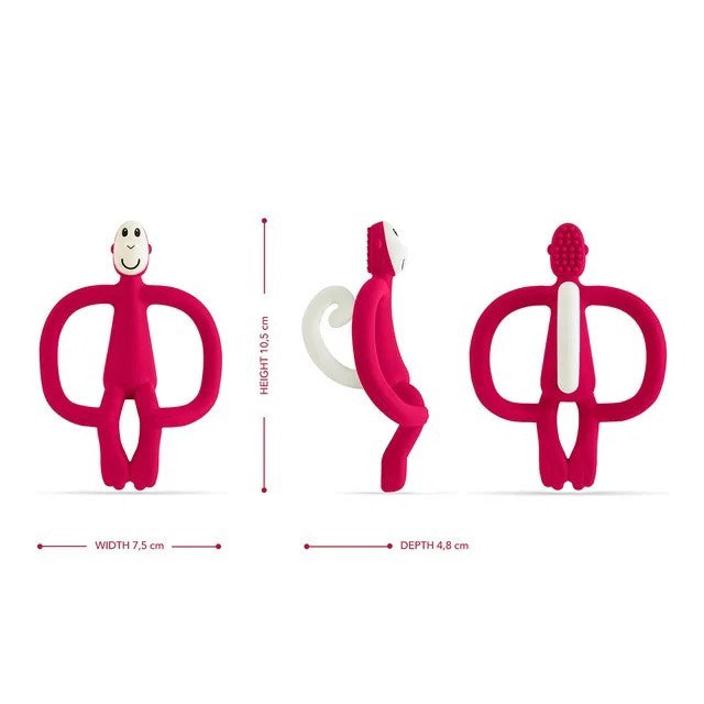 Matchstick Monkey Silikon Diş Kaşıyıcı Kırmızı