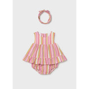 Mayoral Yazlık Kız Bebek Kısa Tulum Bandana Set Pembe