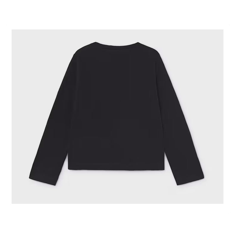 Mayoral Kışlık Kız Basic Uzun Kol T-shirt Siyah