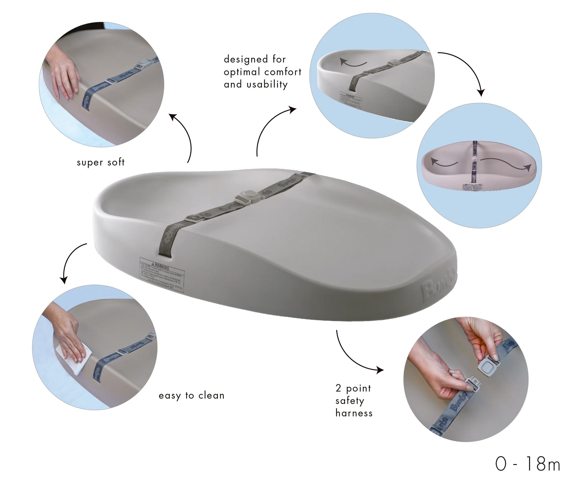 Bumbo Changing Pad Alt Değiştirme Pedi Hemlock - Alt Açma - Görsel 2