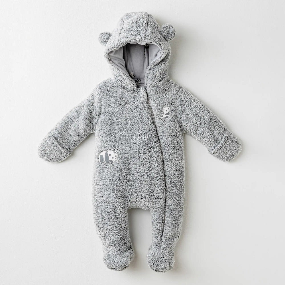 Andywawa Kışlık Bebek Tulum Kozmonot Pramsuıt Welsoft Keep Smılıng Gri