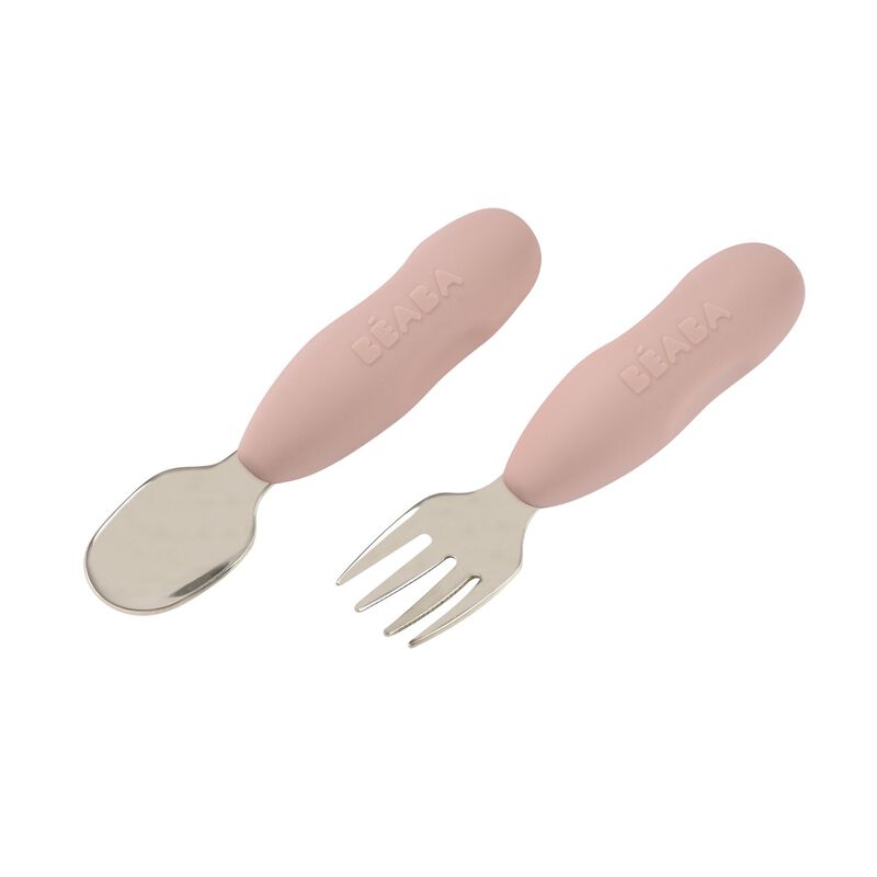 Beaba Paslanmaz Çelik Çatal Kaşık Seti, Cotton Candy
