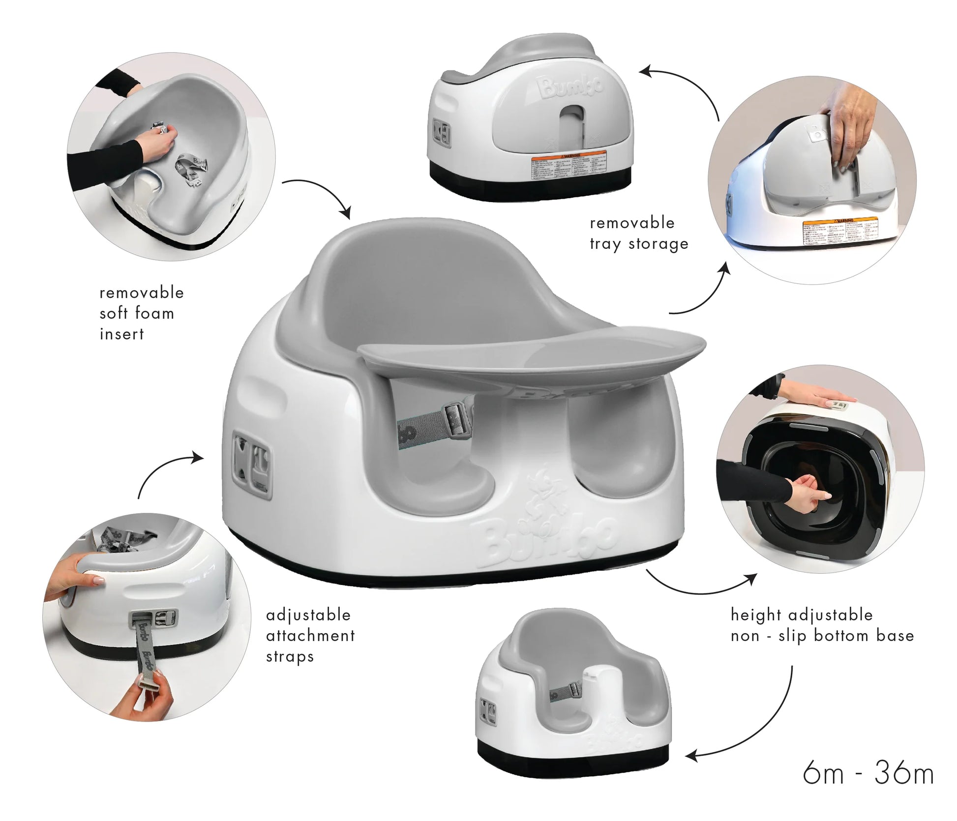 Bumbo Multi Seat Çok Amaçlı Bebek Koltuğu ( Taupe ) - Mama Sandalyesi - Görsel 2