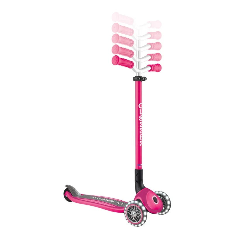 Globber Master Işıklı Katlanabilir Scooter - Fuşya 4 Yaş+