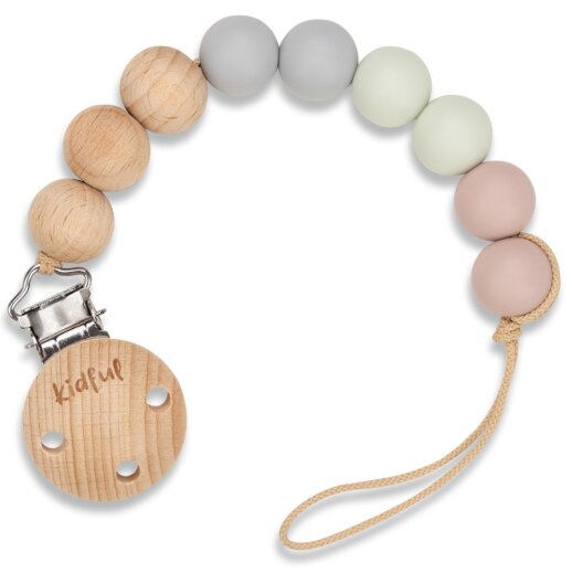 Bibs Kidful Boncuk Emzik Askısı - Pebble STD
