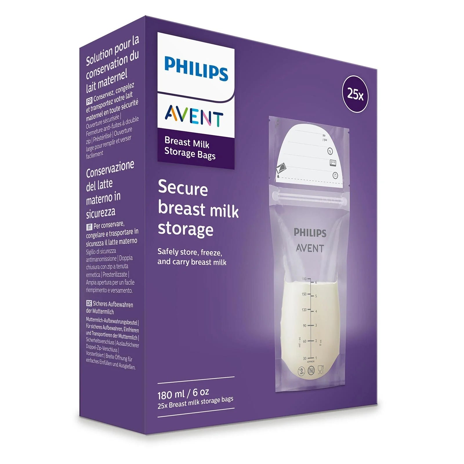 Avent Süt Saklama Poşeti 25 li 180ml STD
